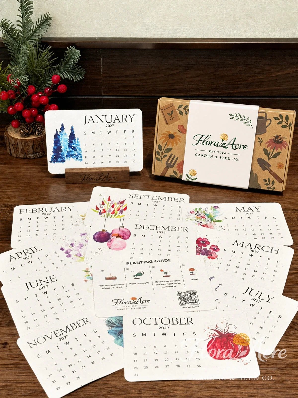 Timeless Seed Calendar 2027 — With Optional Wooden Stand
