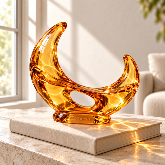 Zomreva Amber Crescent Decorative Object main sculpture view