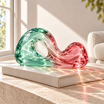 Zomreva Mint Rose Wave Sculpture main sculpture view